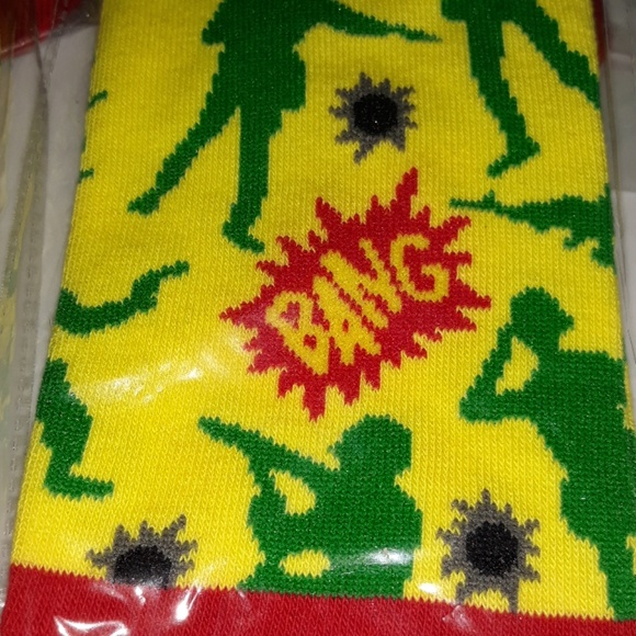 6 pack Army Men Toy Soldier Women ankle socks no show yellow green red Bang Bin1 - Picture 3 of 3